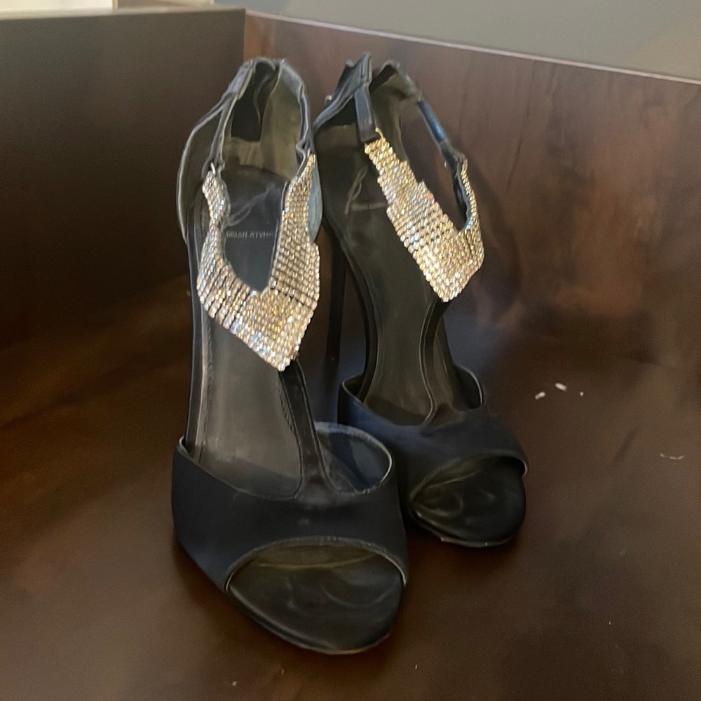 Brian Atwood black studded heels size 8